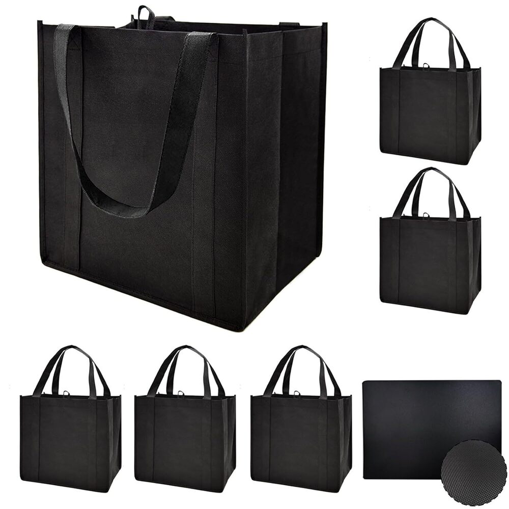 6 pack Reusable Grocery Bags,Thick Bottom-Shopping Bag for Groceries